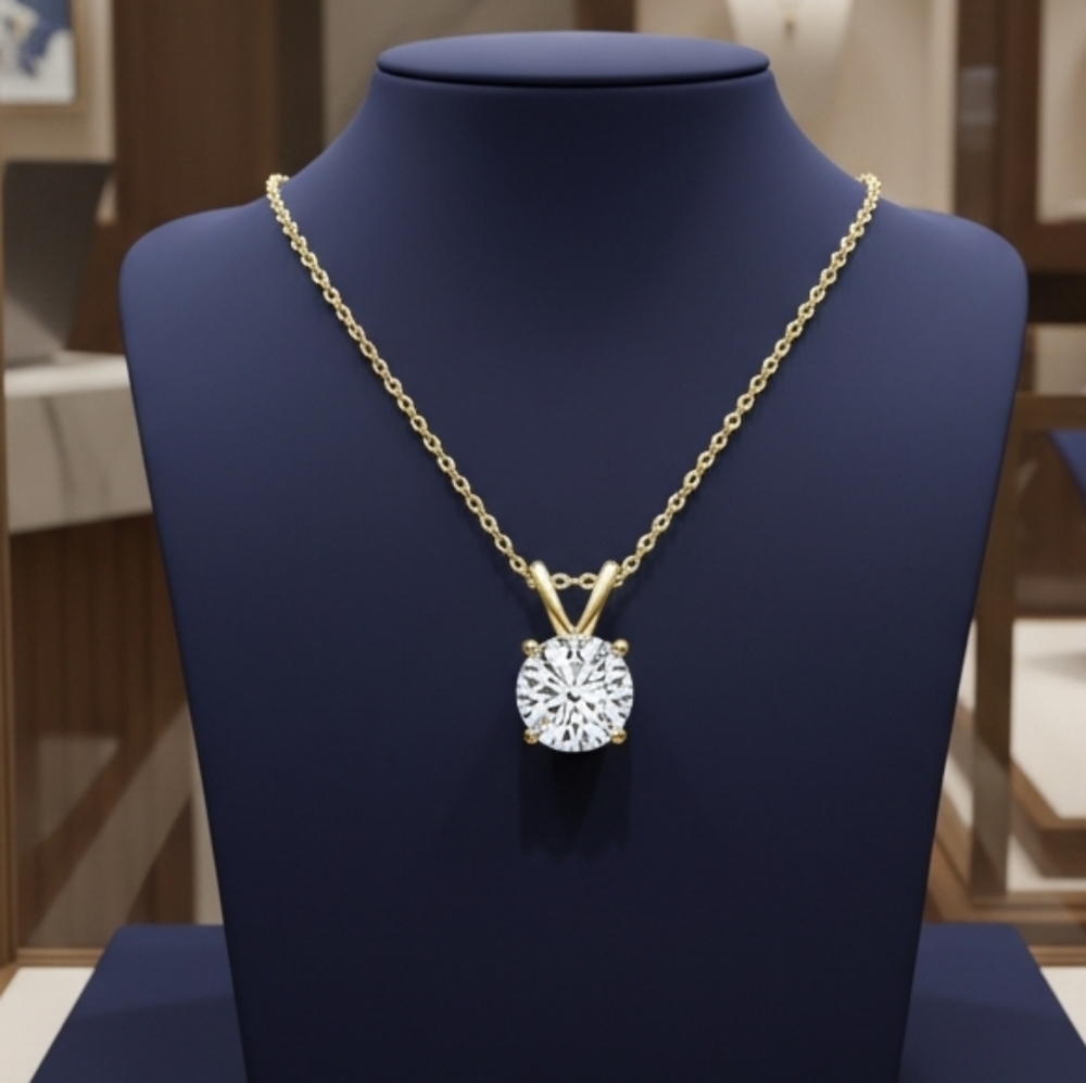 Moissanite 1 CT Solitaire Pendant Necklace